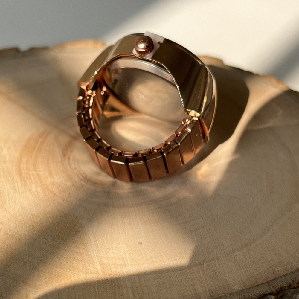 Handmade Stainless Steel 18K Gold Watch Ring